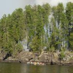 Pagami Creek firefighters canoeing to fire
