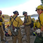 Firefighters preparing onshore