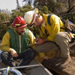 Pagami Creek firefighters exchange information