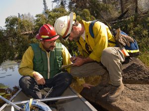 Pagami Creek firefighters exchange information