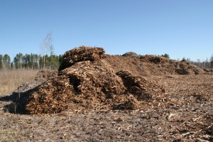 Palsburg Fire chip pile. Credit: Steve Mortensen, Julie Palkki