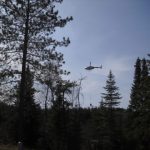 Helicopter coming in to dip