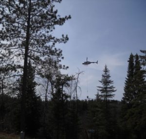 Helicopter coming in to dip