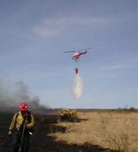 Helicopter bucket drop