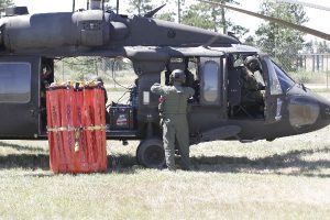 National Guard Blackhawk with bucket