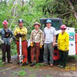 Minnesota Conservation Corps crew members clear roads and trails, Chippewa National Forest blowdown 2012