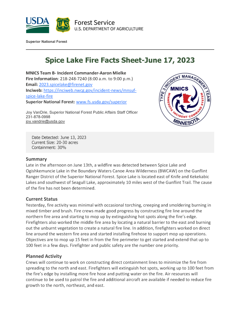 Screen capture of a press release with USDA green and blue logo and U.S. and red and blue MNICS logo.