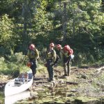 Pagami Creek firefighters by canoe