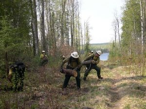 Firefighter swampers at work