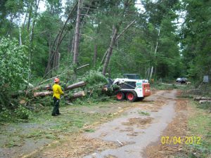 Crews work to clear roads in the Chippewa National Forest following the July 2012 blowdown