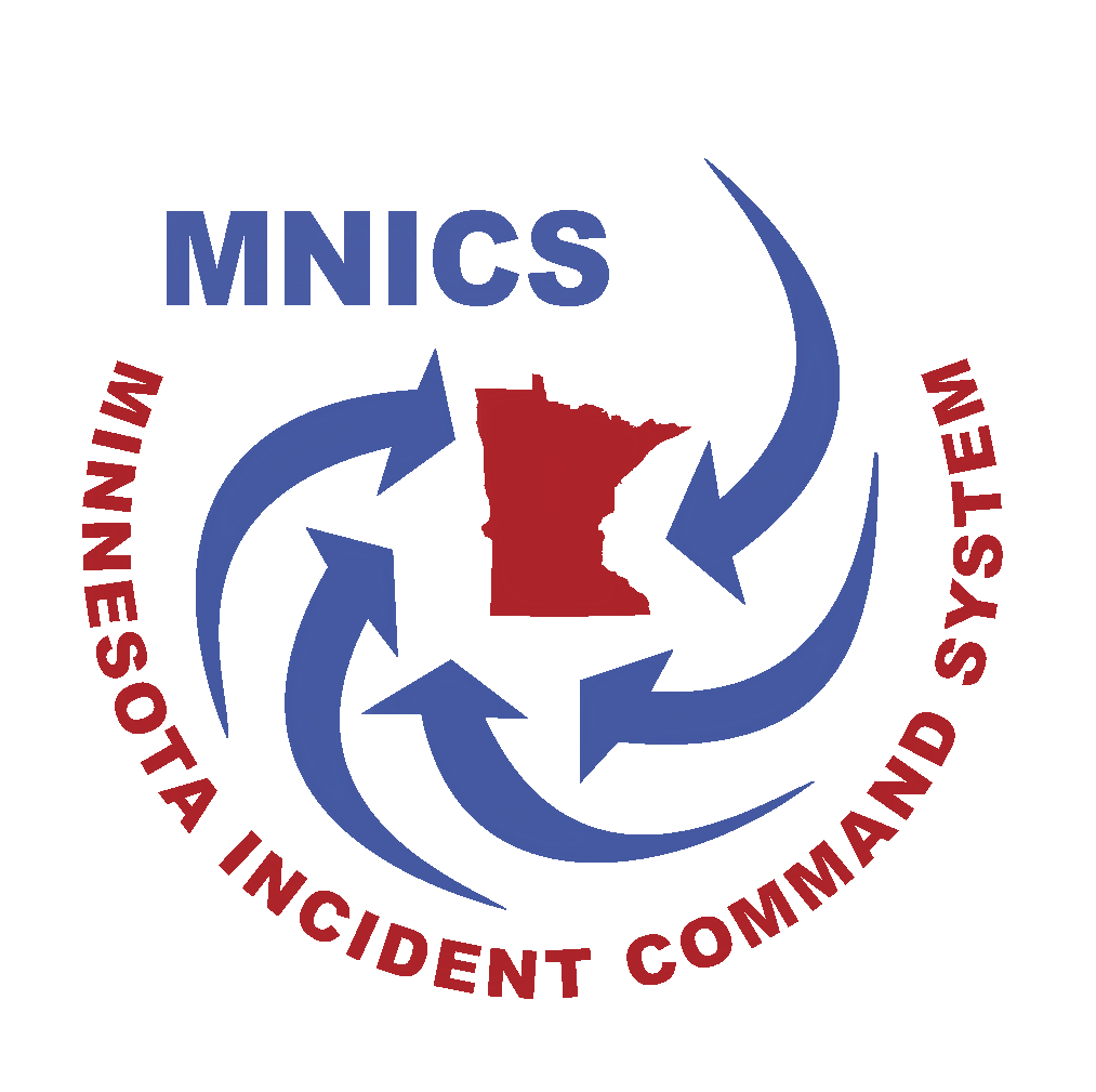 MNICS logo with a white glow background.