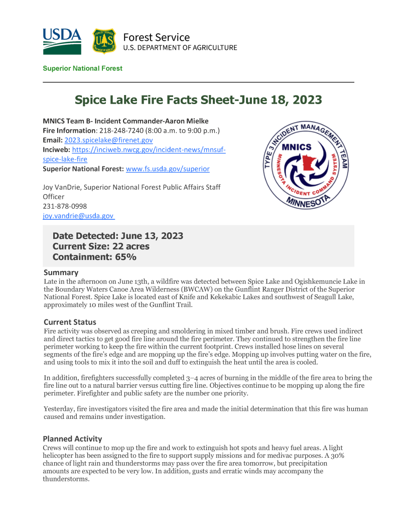 Screen capture of a press release with USDA green and blue logo and U.S. and red and blue MNICS logo.